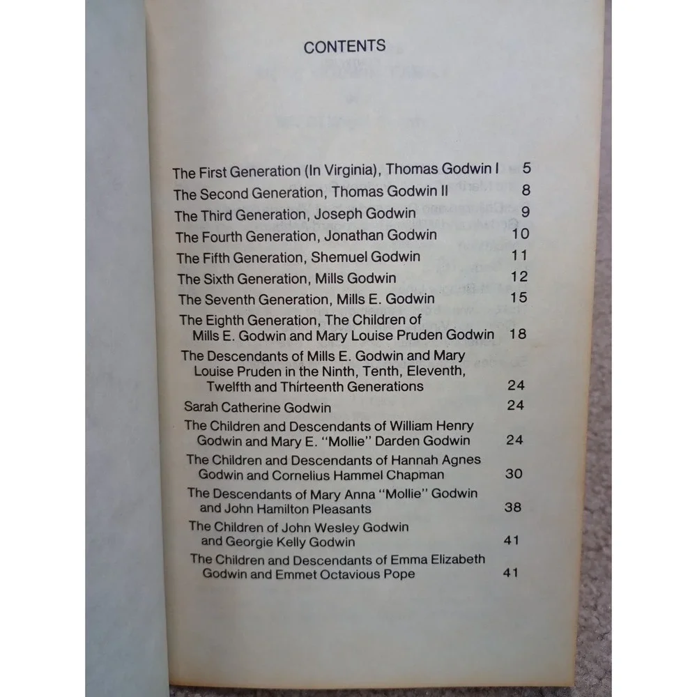 Notes‎ On The Mills Godwin Family Nansemond County, Virginia 1979 RARE